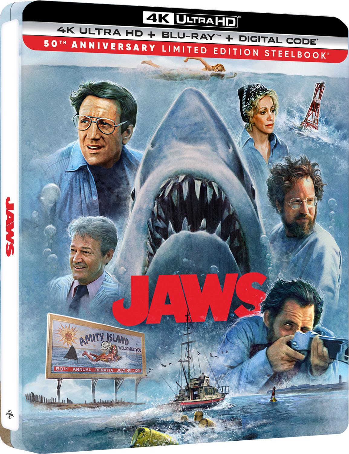 Jaws - 50th Anniversary - Limited Edition Steelbook (4K UHD + Blu-ray+ Digital)