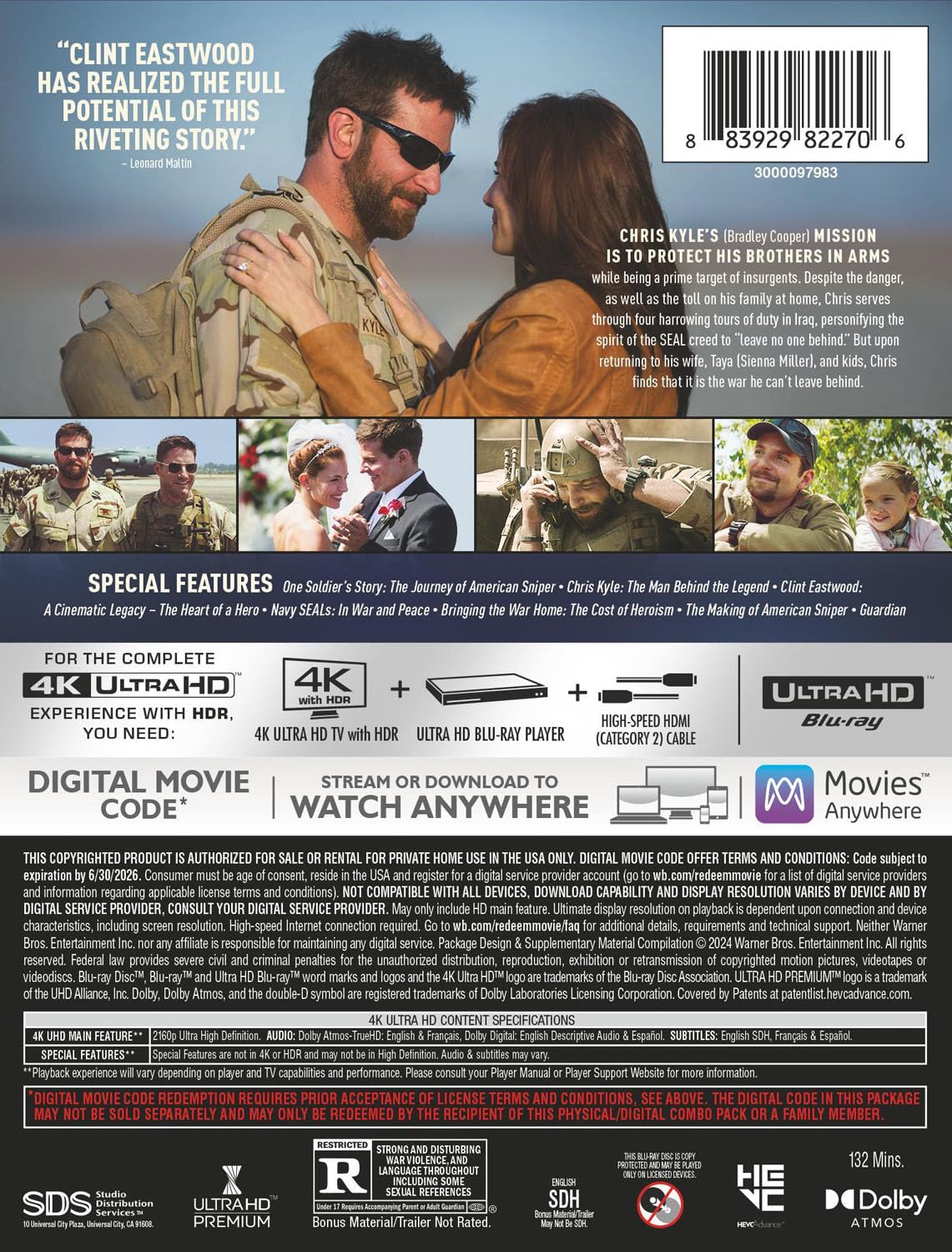 American Sniper Steelbook (4K Ultra HD + Digital)