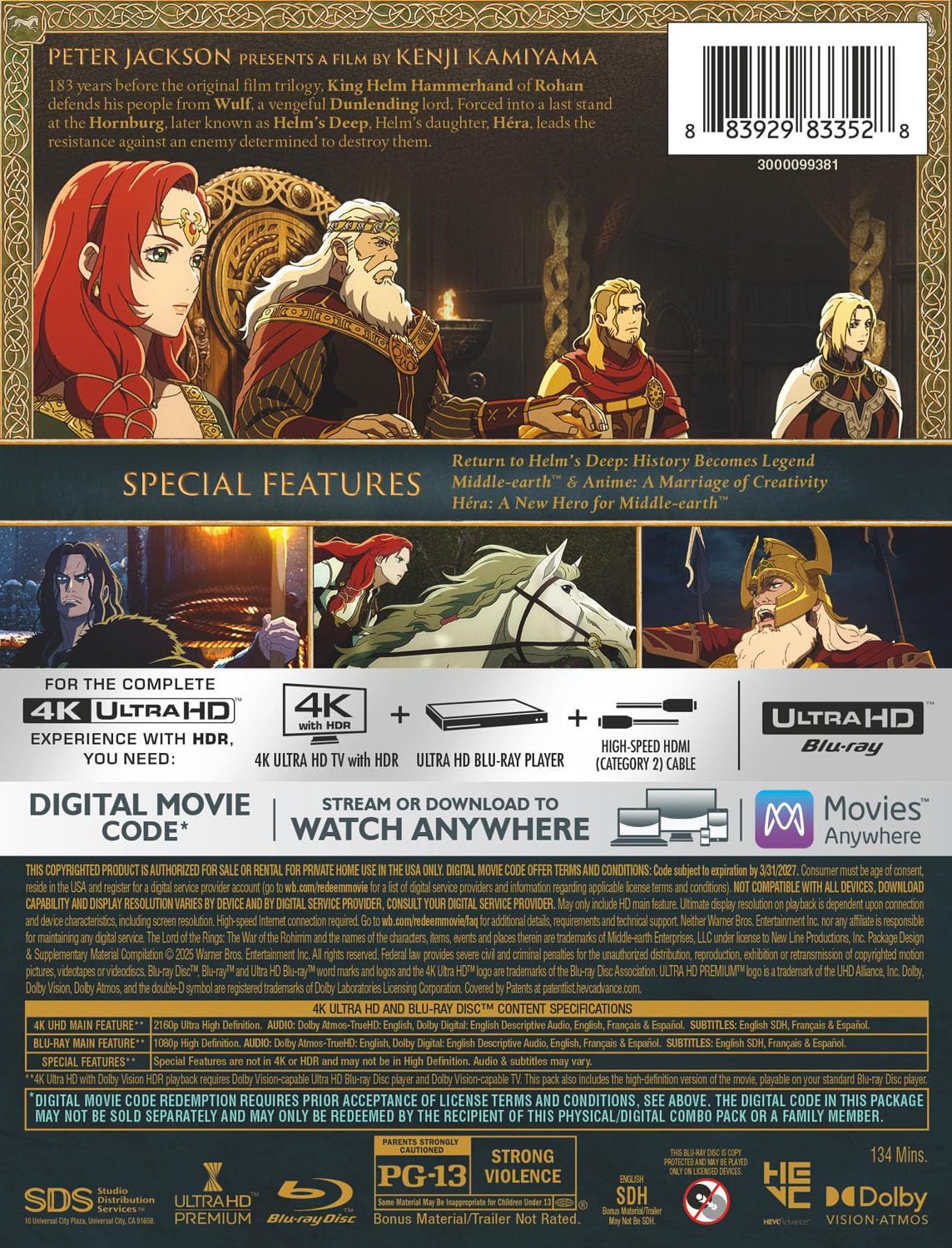 Lord Of The Rings: The War Of The Rohirrim Steelbook [4K UHD + Digital]