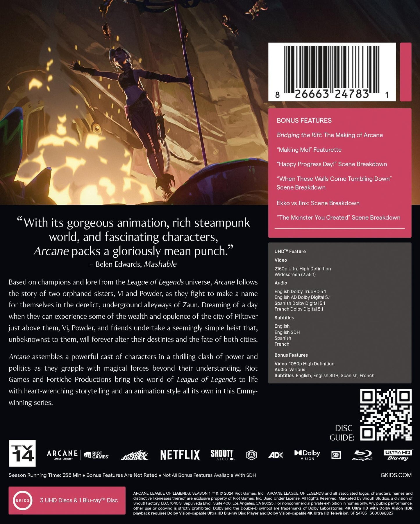 Arcane League of Legends: Season One - Steelbook [4K Ultra HD]
