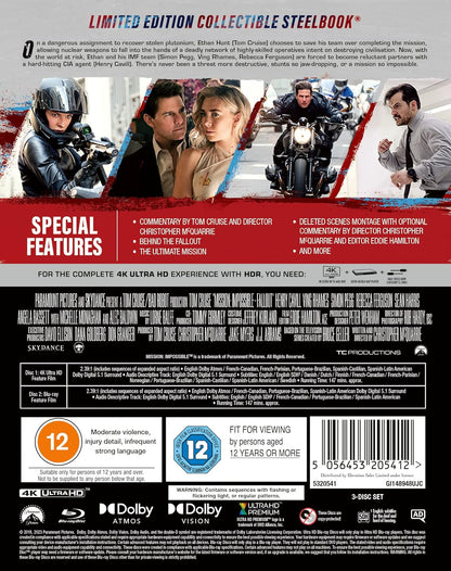Mission: Impossible 6 - Fallout Steelbook [4K UHD + Blu-ray]