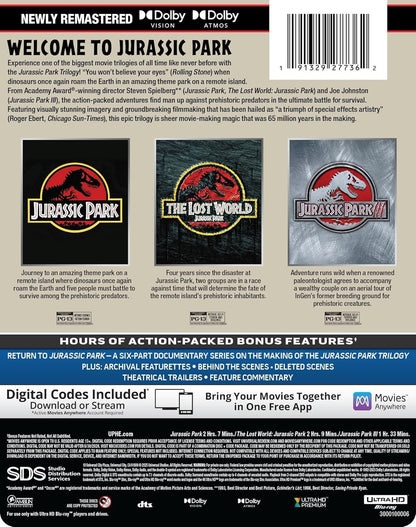 Jurassic Park Trilogy - Limited Edition Steelbook [4K Ultra HD + Digital]