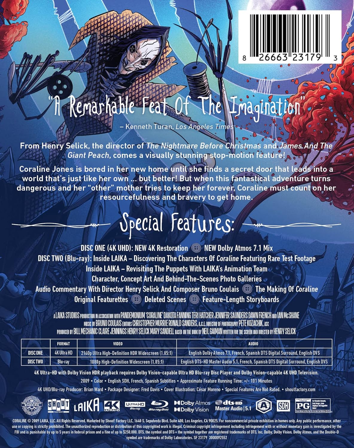 Coraline - Limited Edition Steelbook [4K Ultra HD + Blu-ray]
