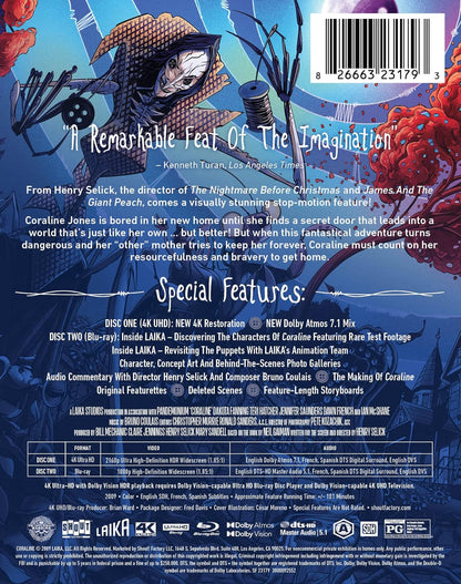 Coraline - Limited Edition Steelbook [4K Ultra HD + Blu-ray]