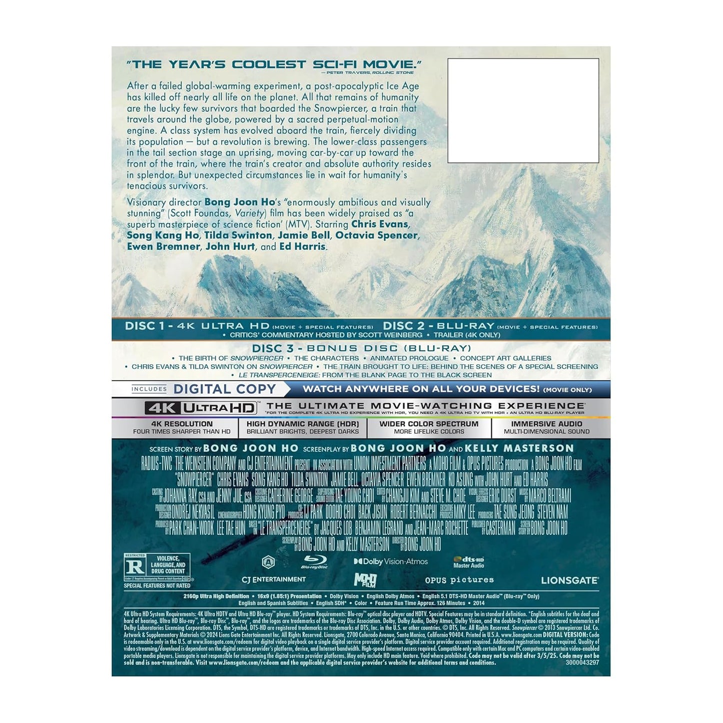 Snowpiercer Steelbook [4K UHD + Digital]