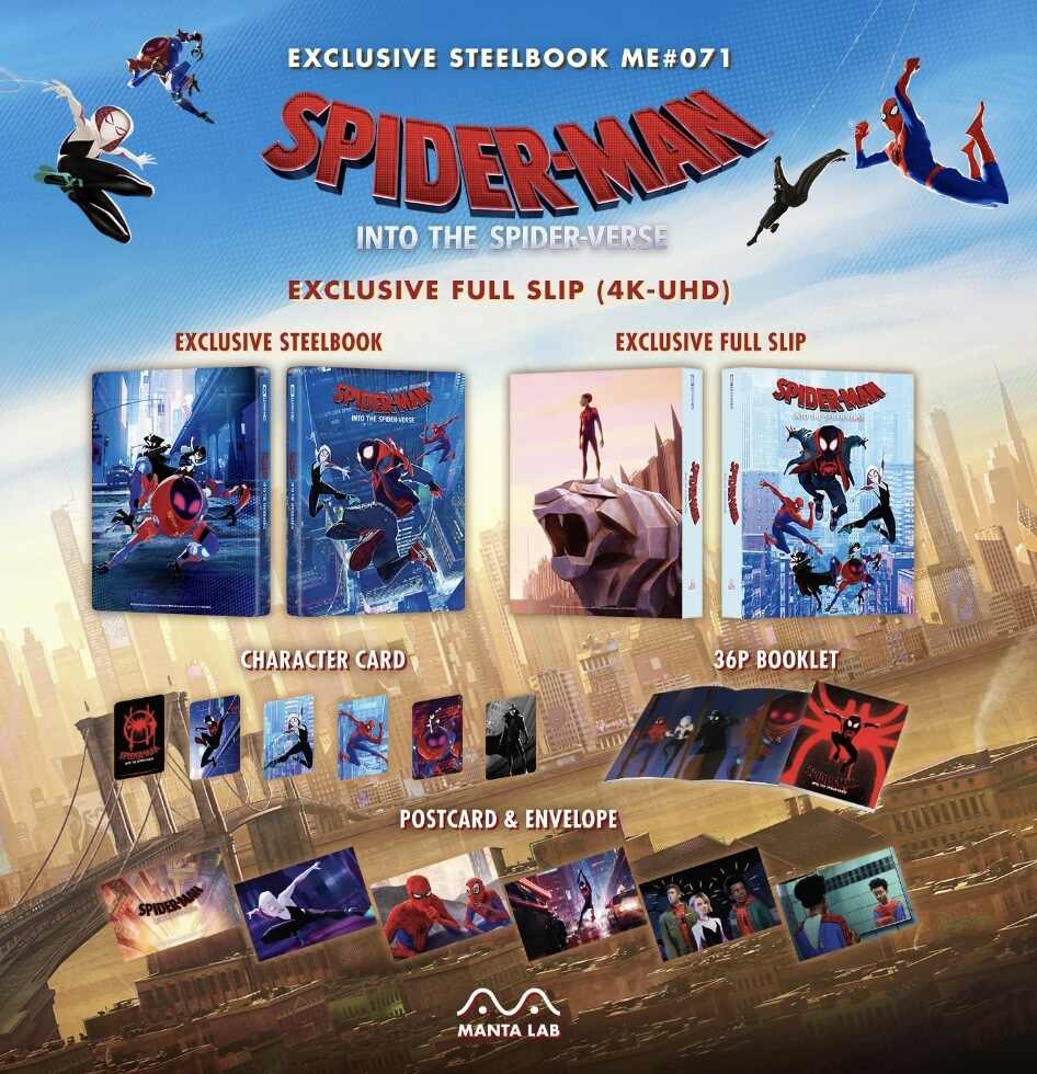 Spider-Man: Into the Spider-Verse (Manta Lab Exclusive #71) (WEA 4K UHD/2D Blu-ray Steelbook) – One Click Edition